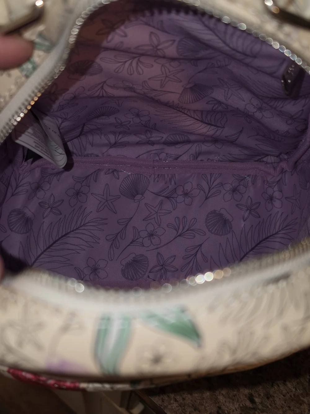 Loungefly X Disney Cream Backpack with Ariel Floral Print